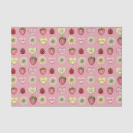 Niedliches Pink Kawaii-Valentinstag-Muster Seidenpapier