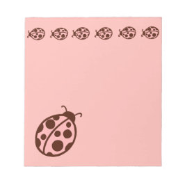 Niedliches PInk Ladybugs Notepad Notizblock