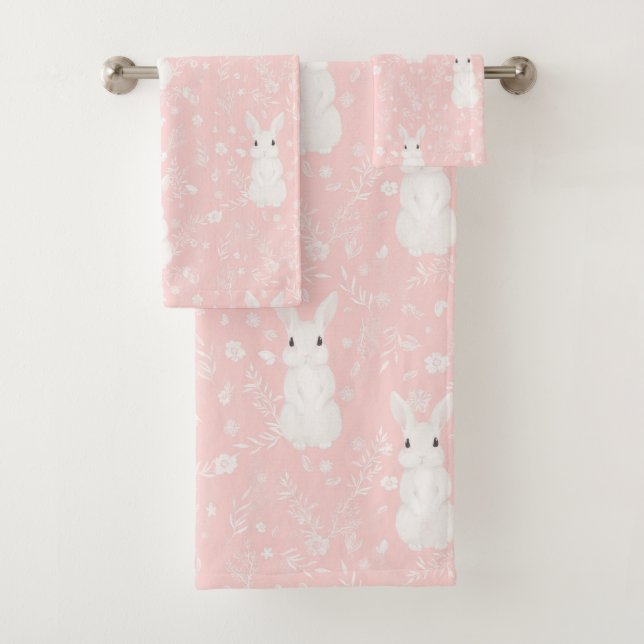 Niedliches Pink-Mädchen Badhandtuch Set (Insitu)
