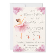 Niedliches Pink-Mädchen Geburtstagsballett Party