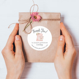 Niedliches Pink Mixer Bäckerei Unternehmen Danke S Runder Aufkleber