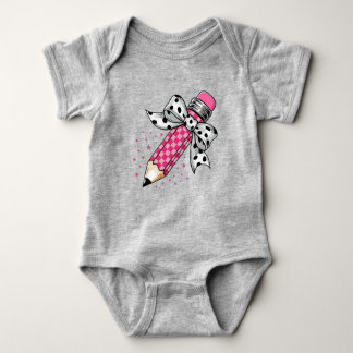 Niedliches Pink Pencil Baby Outfit Strampler