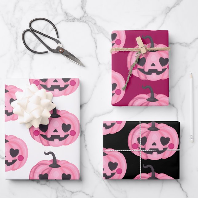 Niedliches Pink Pumping Wrapping Paper Geschenkpapier Set (Vorderseite)