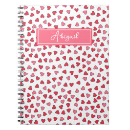 Niedliches Pink & Red Hearts Muster Kids Notebook Notizblock