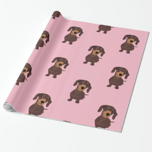 Niedliches Pink Sausage Dackel Wrapping Paper Geschenkpapier