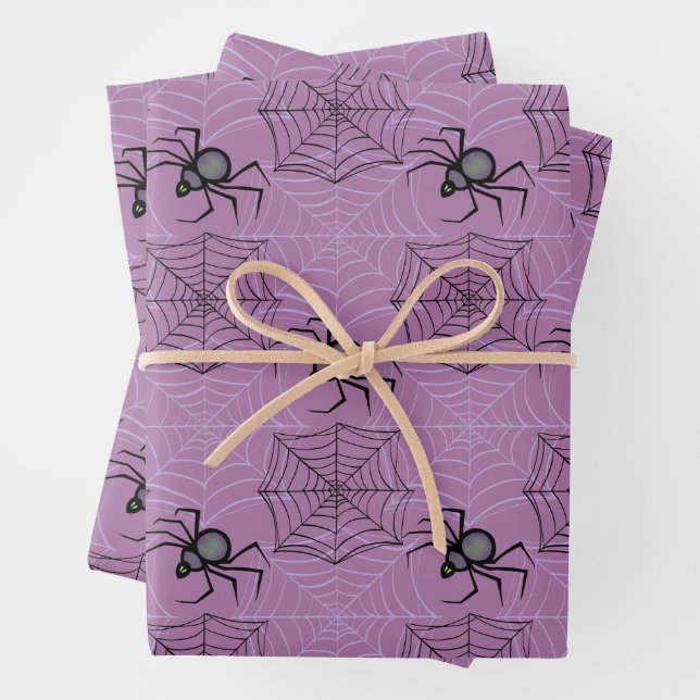 Niedliches Pink Spiole Halloween Wrapping Paper Se Geschenkpapier Set (Beispiel)