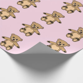 Niedliches Pink Teddy Bär Girl Pattern Geschenkpapier