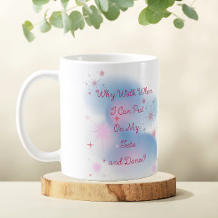 Niedliches Pink und Blue Ballet Zitat und Ballerin Kaffeetasse