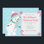 Niedliches Pink und Blue Snowman Weihnachts-Party Einladung<br><div class="desc">Niedliches Rosa und Blauer Schneemann Weihnachtsgeschichten Party von PrettyGrafik</div>