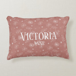 Niedliches Pink- und Weiß-Blumenhaus Dekokissen