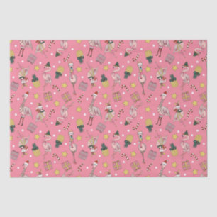 Niedliches Pink Weihnachts Flamingo und Ananas Mus Seidenpapier