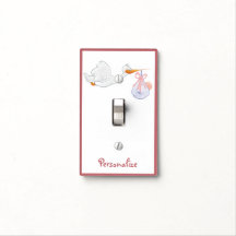 Niedliches Pink & White Flying Stork Baby personal
