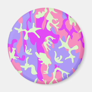 Niedliches pinkfarbiges digitales Tarnmuster Magnet