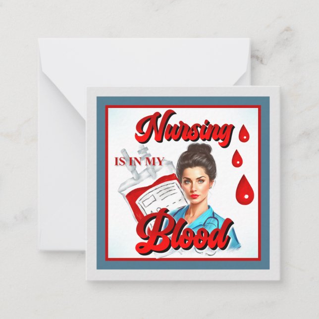 Niedliches Pinup_ Nahrung in meinem Blut Mitteilungskarte (Vorderseite)