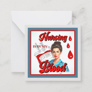 Niedliches Pinup_ Nahrung in meinem Blut Mitteilungskarte