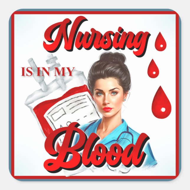 Niedliches Pinup_ Nahrung in meinem Blut Quadratischer Aufkleber (Vorderseite)