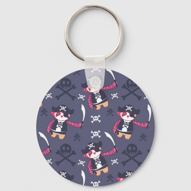 Niedliches Pirate Panda Bear Pattern Schlüsselanhänger (Vorderseite)