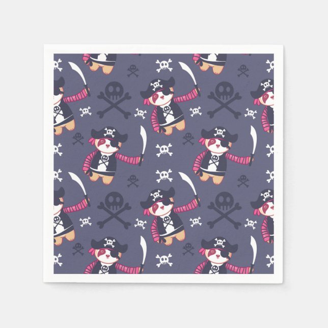 Niedliches Pirate Panda Bear Pattern Serviette (Vorderseite)
