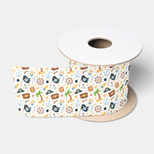 Niedliches Pirate Themed Nautic Pattern Satinband