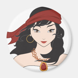 Niedliches Piraten-Mädchen Magnet
