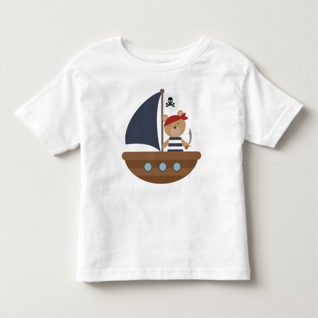 Niedliches Piratenschiff Kleinkind T-shirt (Vorderseite)