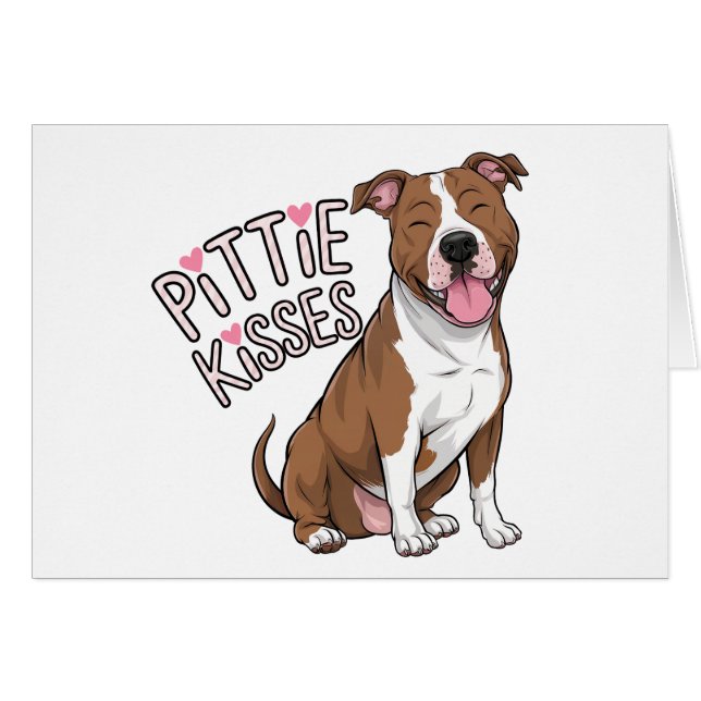 Niedliches Pitbull Denken Sie an Ihre Liebe Pittie (Vorderseite (Horizontal))
