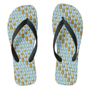 Niedliches Pixel Art Honey Bärenmuster Muster Flip Flops