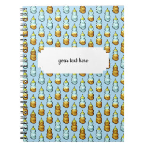 Niedliches Pixel Art Honey Bärenmuster Muster Notizblock