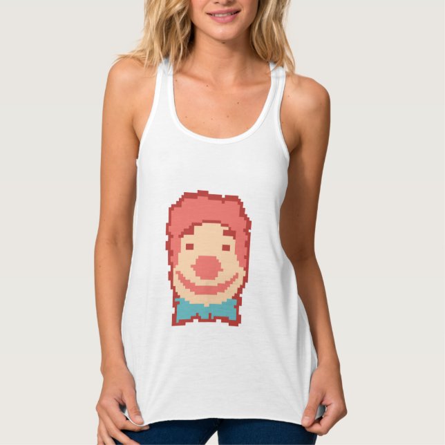 Niedliches pixeliges Clowngesichtshandtuch T Tank Top (Vorderseite)