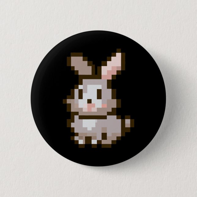 Niedliches pixeliges Ostervideospiel Ostersonniges Button (Vorderseite)