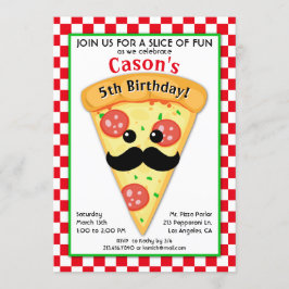 Niedliches Pizza-Party Kindergeburt Einladung