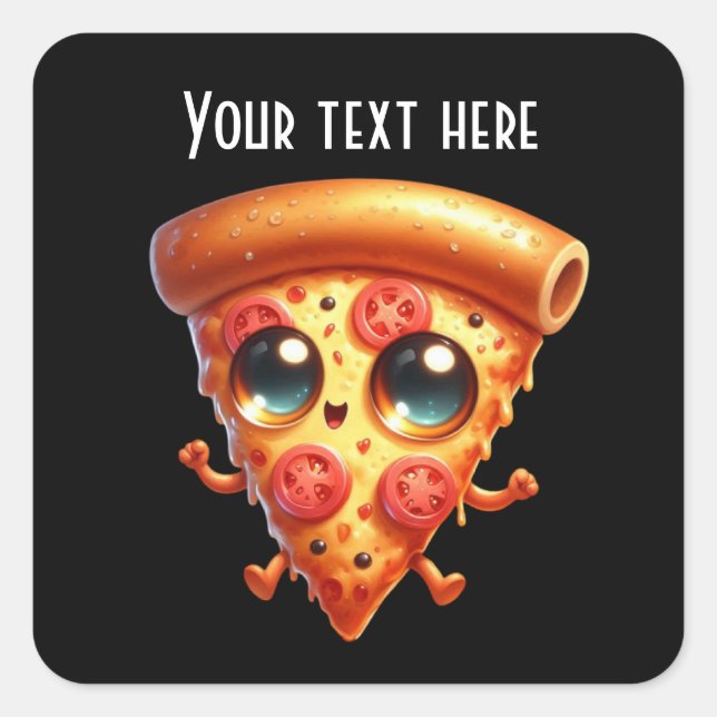 Niedliches Pizza Party Liebhaber Square Sticker (Vorderseite)