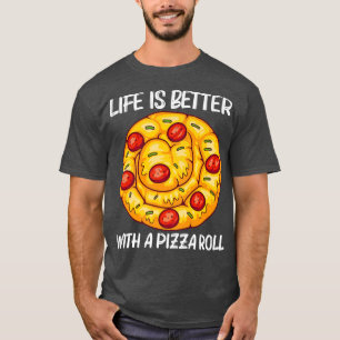Niedliches Pizza-Roll-Design für Männer Pizzeria F T-Shirt