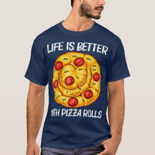 Niedliches Pizza-Roll-Design für Männer Pizzeria F T-Shirt