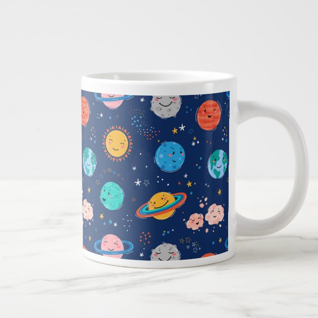 Niedliches Planetenmuster Jumbo-Tasse (Rechts)