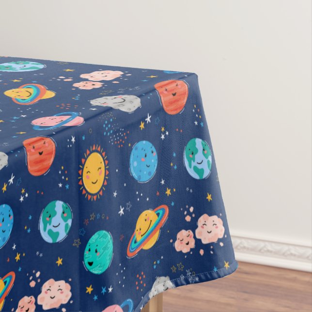 Niedliches Planetenmuster Tischdecke (Beispiel)