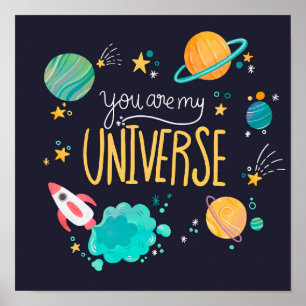 Niedliches Planetenuniversum Poster