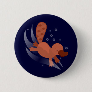 niedliches Platypus Tauchen Button