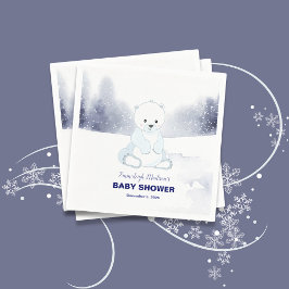 Niedliches Polar Bear Baby Dusche Party Serviette