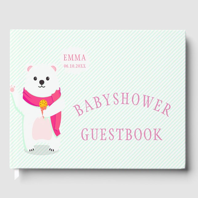 Niedliches Polar Bear Baby Showbook Gästebuch (Vorderseite)