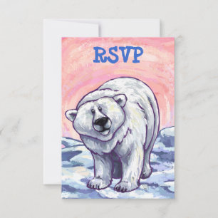 Niedliches Polar Bear Party Center UAWG RSVP Karte