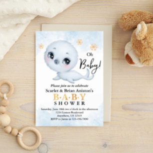 Niedliches Polar Siegel Arctic Baby Dusche Einladung