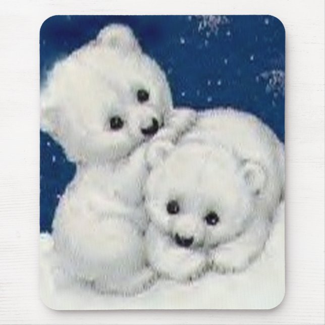 Niedliches polares Bärenjunges Mousepad (Vorne)