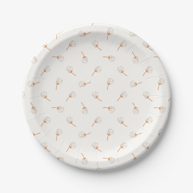Niedliches Polka Dot Blume Muster Pappteller (Vorderseite)