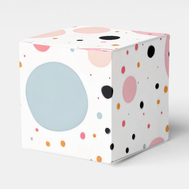 Niedliches Polka-Punkt-Spotter-Muster weiß Geschenkschachtel (Vorderseite)