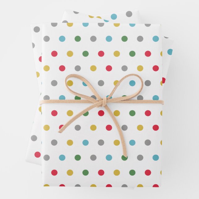 Niedliches Polka-Punktmuster Geschenkpapier Set (Beispiel)