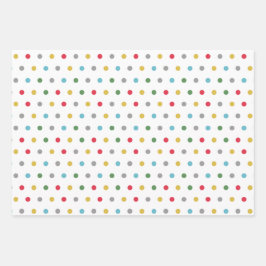 Niedliches Polka-Punktmuster Geschenkpapier Set