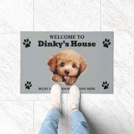 Niedliches Poodle Dog Foto Fußmatte