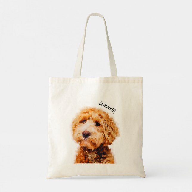 Niedliches Poodle-Dog-Muster Tragetasche (Rückseite)