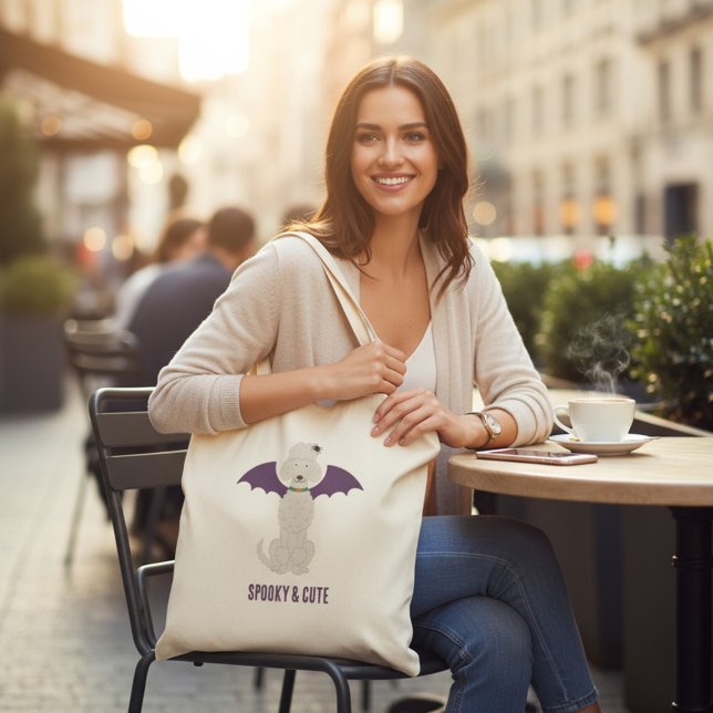 Niedliches Poodle Halloween Tote Bag Tragetasche (Von Creator hochgeladen)